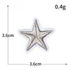 Patch Bordado de Computador Estrela de Cinco Pontas Pequeno Patch de Tecido Bordado com Fio Dourado e Prateado com Suporte Adesivo para Roupas Patch Sem Costura Venda por Atacado