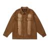 Chaqueta de Mezclilla Lavada con Degradado Estilo Retro Callejero Americano para Hombre Marca Trendy Ins Hip-Hop Holgada Estilo Bf Chaqueta con Cuello Solapa