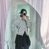 Sudadera con capucha y cremallera de punto para mujer con lunares, Top transfronterizo europeo y americano, Nuevo estilo, Otoño e Invierno, Harajuku, Top con capucha deshilachado