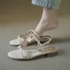 Sandalias Romanas de Baja Altura con Punta Abierta de Estilo Bohemio para Mujer con Temperamento Suave y Elegante para Uso en Exteriores, Estilo Nuevo para Vacaciones 2026