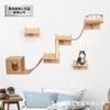 Plataforma de salto de madera maciza para gatos montada en la pared, estante de escalada de madera para gatos, juguete para moler garras de gato, nido colgante de madera maciza para gatos