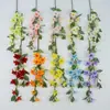 Flor de jazmín artificial de 2 ramas, flor falsa de un solo tallo para decoración de ventanas, flor de seda para arreglos de pasillo de bodas, flor decorativa para el hogar en la sala de estar