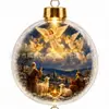 Adornos de bola de Navidad, decoraciones de bola de plástico, árbol de Navidad, Papá Noel, muñeco de nieve, renos, decoraciones de escena de tren, decoraciones navideñas