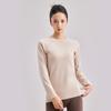 Nueva Camiseta de Punto de Cuello Redondo para Otoño e Invierno Talla Grande Jersey Suéter Delgado para Mujer Color Sólido Versátil Ajustado Ceñido Suéter de Punto