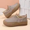 Zapatos de algodón para mujer 2026 nuevo estilo de invierno transfronterizo, botas de nieve forradas de felpa y engrosadas, diseño cómodo sin cordones, zapatos para mamá, cálidas botas de algodón