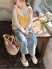Roupas Infantis Coreanas 2025 Primavera Novo Estilo Meninos e Meninas Estilo Coreano Calças Jeans Largas Calças Retas Coloridas Claras Infantis Outono