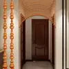 Cortina de puerta de calabaza de madera de durazno de loto, cortina de cuentas para entrada, cortina divisoria para dormitorio, baño y puerta de entrada, no requiere perforación