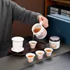 Set de Té de Jade Estilo Chino de Alta Gama Cerámica Una Tetera Cuatro Tazas Evento de Reunión Anual de Empresa Regalo de Negocio
