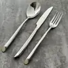 Set de Cubiertos de Acero Inoxidable con Mango Inclinado, Tenedor y Cuchara, Hotel de Lujo, Postre Occidental para Bistec, Cuchara para Postre Occidental