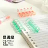 Anillo Segmentado de 5 Agujeros para Hojas Sueltas Clip de Unión de Plástico Anillo de Fijación para Planificador DIY Anillo de Clip Transparente de Color Suministros de Oficina