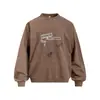 Sudadera con Capucha de Cuello Redondo Lavada con Estampado de Letras 'American Fun' para Hombre, Pulóver Holgado Desgastado Tie-Dye, Ropa Deportiva, Tendencia Primavera Otoño