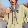 Chaleco de Lana de Rayas Finas al por Mayor para Mujer, Calentador de Cuello Multifuncional, Bufanda Triangular de Punto Imitación Cachemir, Versátil para Otoño e Invierno
