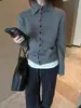 25 Suéter de Lã Elegante Estilo Coreano Inverno Novo Gola Alta de Botão Único Ajustado Cardigã de Cashmere Versátil Slim Feminino
