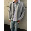 Suéter de punto de imitación de dos piezas para hombre, camisa de cuadros con cuello polo, cárdigan, prenda de abrigo, estilo old money, venta al por mayor de fábrica transfronteriza