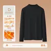 [Veludo Zhende 340g] Camiseta Básica Masculina de Gola Alta Meia-Estação Outono e Inverno Casual Versátil Quente Manga Longa