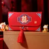Nuevo sobre rojo de tela para boda, brocado creativo con personajes alegres, bolsa de sobre rojo modificada de 20.000 yuanes, bolsa de regalo de compromiso