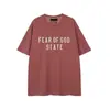 FOG STATE ESSENTIALS Marca de Nicho de Moda Verano Americano Algodón Holgado Camiseta de Manga Corta para Hombre Pareja