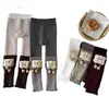 Leggings calcetín apilado de entrepierna abierta para bebé niña, otoño e invierno, pantalones cálidos de nueve puntos con forro polar para uso en exteriores