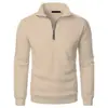 Nueva Sudadera Casual con Cuello para Hombre Sudadera Pulóver de Color Sólido de Moda para Hombre
