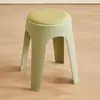 Bancos de Plástico Apilables, Taburetes Redondos con Funda Suave, Bancos de Repuesto para Comedor, Aptos para Almacenamiento en Casa, Estilo Vintage, Taburetes Altos Sencillos