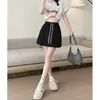 Saia curta de trabalho estilo retro americano verde militar de secagem rápida para mulheres, saia de verão de cintura alta, modeladora, anti-exposição, estilo A, justa ao corpo