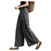 Pantalones de pierna ancha de moda, estilo europeo, gama alta, modernos, 2026 verano, fluidos, nicho, de cintura alta, para figura de pera, adelgazantes, pantalones casuales