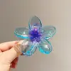 Clip de agarre grande con flor de huevo de gradiente de purpurina nuevo transfronterizo placa trasera para la cabeza pasador pinza de tiburón pinza para el pelo tocado al por mayor