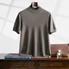 Camiseta de Punto Fino de Terciopelo Baicai 100% Cachemira Pura de Cuello Alto para Hombre, 26 Estilos, Tejido Fino de Punto para Primavera/Otoño, Capa Base de Negocios
