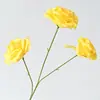 Rosa de Diamante de 3 Cabezas Esquina Redondeada Única Arreglo de Boda Rosa Decoración Flor Artificial Rosa Floral Decoración Suave Arreglo Floral de Paisajismo