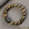 Pulsera de Sándalo Verde Añejo Argentino al por Mayor para Hombres y Mujeres, Joyería de Madera Cultural y Artística, Fábrica de Cuentas de Oración de Mano