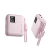 Power Bank Portátil 10000mAh com Cabo Embutido, Carregamento Rápido PD 22.5W, Display Digital, Molde Privado, Presente para Celular