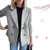 Amazon 2025 Primavera e Outono Novo Cruzamento Europeu e Americano Exportação Moda Feminina Jaqueta de Lã Splicing de Lã para Mulheres