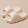 Chinelo de EVA de sola grossa com padrão de logotipo personalizável para uso doméstico e externo, para casais, chinelos femininos, sensação de cocô de banheiro