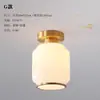 Nueva luz de balcón de estilo chino totalmente de cobre, luz para pasillo y recibidor, lámpara de techo pequeña minimalista nórdica para dormitorio, luz para pasillo de entrada