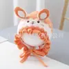 Chapéu de lã para bebê outono e inverno fofo super fofo coelho gorro de tricô bebê com forro de fleece grosso proteção para as orelhas