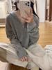 2025 Nuevo Otoño e Invierno 100% Lana Pura Suéter con Capucha para Mujer Color Puro Estilo Holgado Lazy Versátil Camiseta para Usar Debajo
