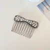 Nuevo Peine Insertado Lateral Artefacto de Cabello Rebelde de Gama Alta Accesorio para el Cabello Estilo Coreano Versátil Peine para el Cabello con Lazo de Pedrería Moda Femenina
