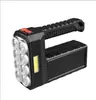 Linterna de Búsqueda Portátil de Nuevo Modelo Transfronteriza de 8 Luces con Carga USB, Linterna Exterior con Luz Lateral, Carga Solar, Linterna LED