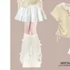 Dulce Atuendo de Dopamina para Niñas Mayores, Nuevo Conjunto de Dos Piezas de Moda de Verano para Niñas, Conjunto de Falda de Manga Corta con Cordón Falso de Dos Piezas