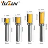 Yusheng 8x 1/2 rodamiento fresa recta 4 piezas fresa para carpintería 8-mango rodamiento fresa de recorte cabezal de fresa recta de doble filo