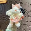 Criativo Desenho Animado Pelúcia Vestido de Princesa Chaveiro Coelho de Orelhas Compridas Feminino Fofo Coelho Menina Coração Pingente de Bolsa Pequeno Presente