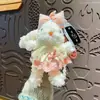 Chaveiro Original de Pelúcia Vestido de Princesa Coelho de Orelha Longa Boneca Coelho Fofa Pingente para Bolsa de Menina Pequeno Presente