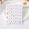 Manicure Rosa estilo Japonês Maillard outono e inverno Retrô Americano Caramelo Quatro Estrelas Série Awn Dourada Decalques de Unha Prata
