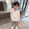 Camiseta de Manga Larga para Niño Top de Algodón Puro Estilo Occidental Ropa para Niños Camiseta Blanca Primavera 2024 Nuevo Estilo para Niña Bebé