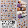 Pequeñas pegatinas adhesivas impermeables de relieve tridimensional 5D, patrón pequeño de dibujos animados, pegatinas decorativas para uñas, pegatinas para uñas de estilo nacional