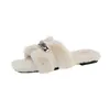 Pantuflas de moda, peludas, de una sola tira para mujer, nueva colección otoño/invierno 2026, pantuflas casuales de algodón tipo slip-on con hebilla