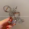 Presilha Garra de Cristal Strass Estilo Coreano para Mulheres, Adequada para Penteados de Coque, Presilha Tubarão com Design Elegante, Acessório de Prendedor para Rabo de Cavalo Alto