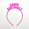 HAPPY BIRTHDAY Letter Headband Colorful Luminous Plastic Headband Children's Birthday Party Hair Accessories
