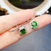 Venta al por mayor de fábrica Pendientes Populares de Diopsido Natural con Incrustaciones de Plata S925 Piedra Principal 6*6 Joyería de Lujo Venta Directa de Fábrica