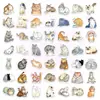 Compra Directa Transfronteriza [con Certificación Ce.Cpc] 50 Pegatinas de Gato Lindas para Acuarela para Gatos Mascotas Adorables, Botellas de Agua y Diarios